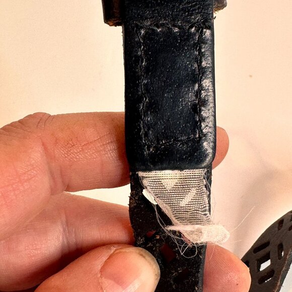 Vintage Brown Leather Belt With Cut-Out Design & Metal Buckle 42in long - Picture 5 of 8